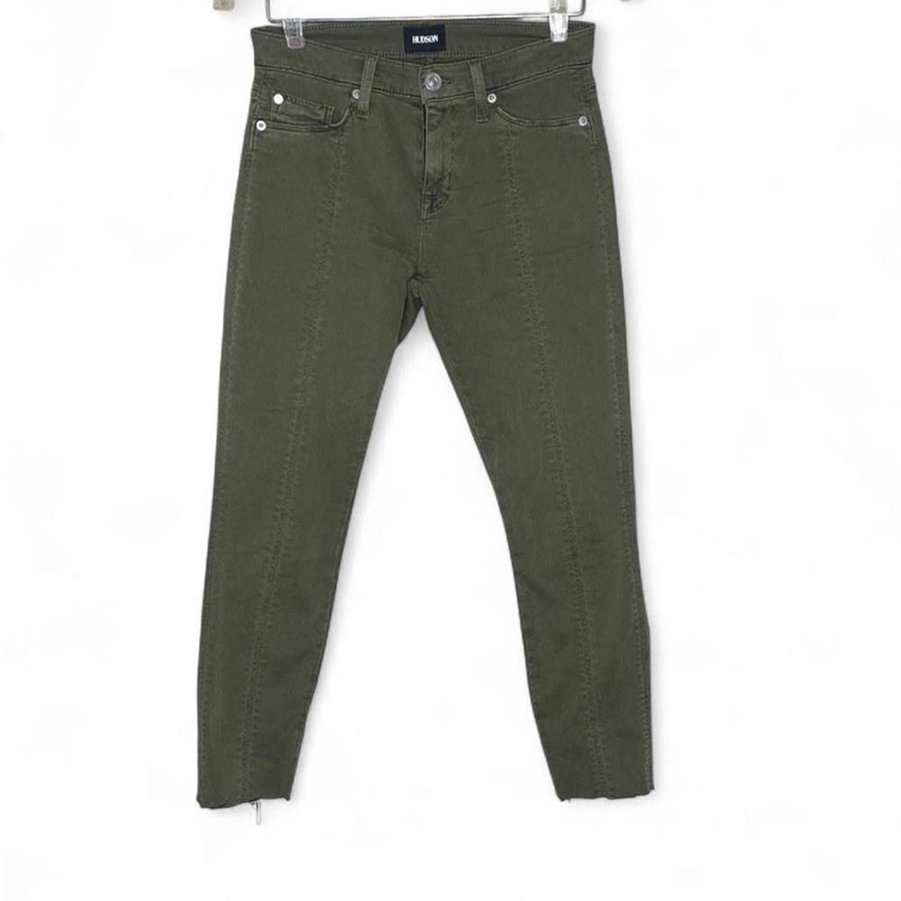 Hudson Nico Lace-Up Cropped Olive Boho/Western/Streetwear Jeans Women’s size 25 - Picture 2 of 6
